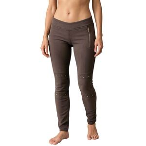 NOMADS HEMPWEAR Brown Leggings Military Style Studs Zipper Raw Hem Size Medium